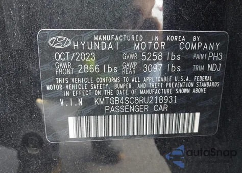 2024 Genesis G80 2.5T Awd из США, поврежденный, VIN KMTGB4SC8RU218931